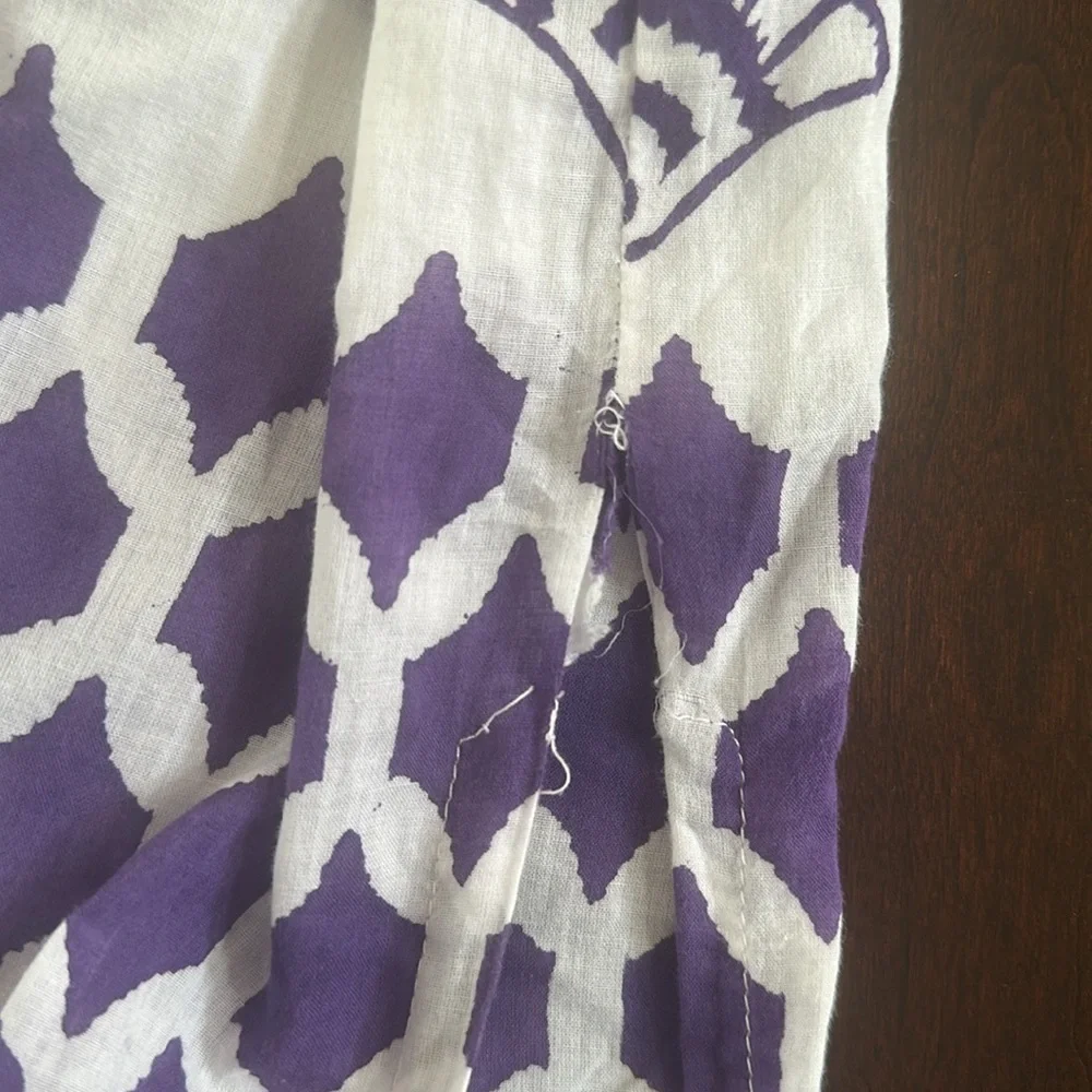 Roberta Roller Rabbit Womens Cotton Moroccan Print Tunic Swim Coverup Sz Medium